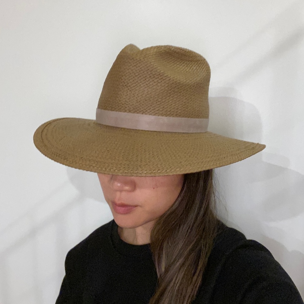 NWOT Janessa Leone Tan/Brown Straw Hat - Size M